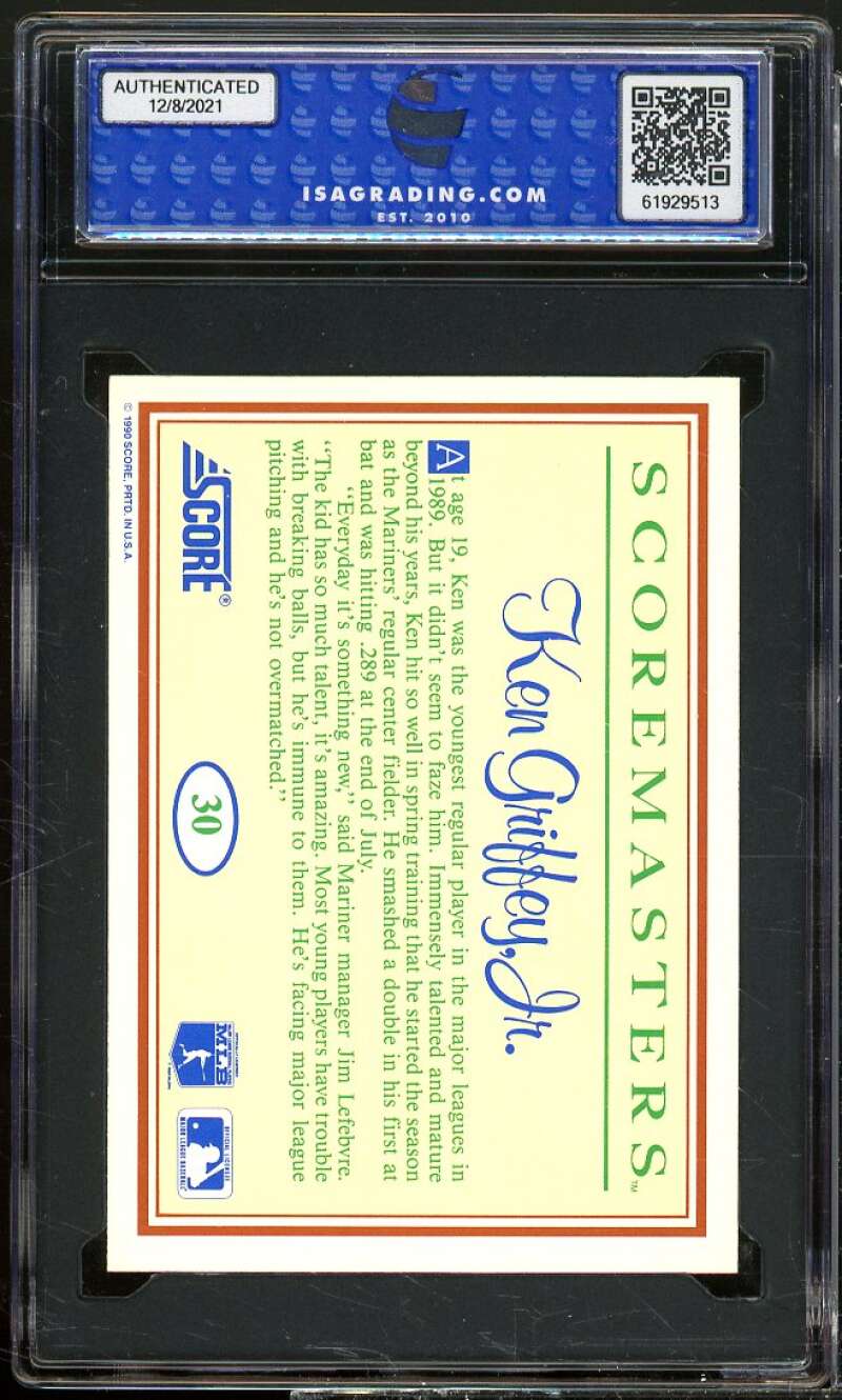 Ken Griffey Jr. Rookie Card 1989 Scoremasters #30 ISA 9 MINT Image 2
