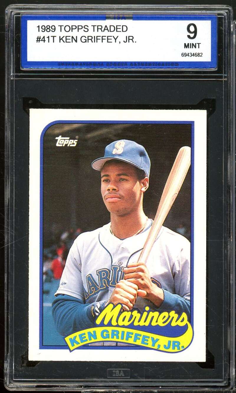 Ken Griffey Rookie Card 1989 Topps Traded #41T ISA 9 MINT Image 1