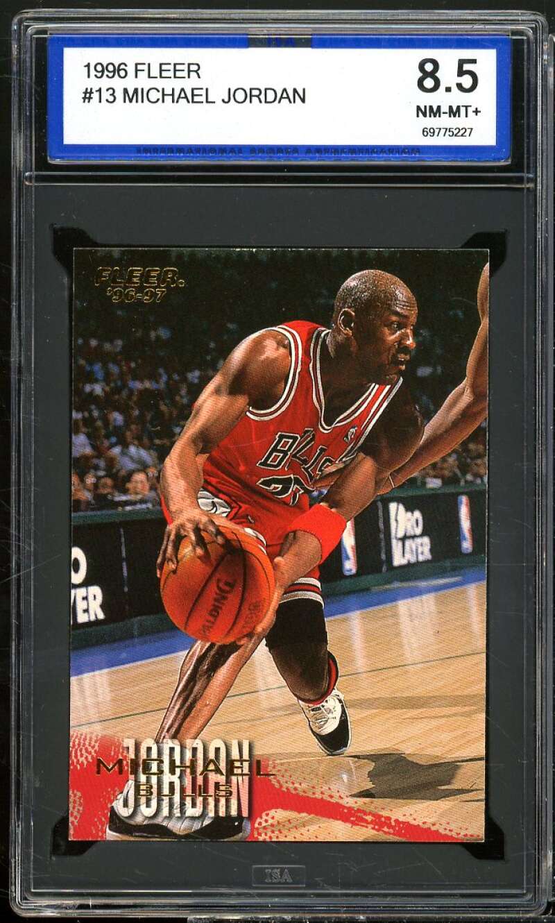 Michael Jordan Card 1996-97 Fleer #13 ISA 8.5 NM-MT+ Image 1