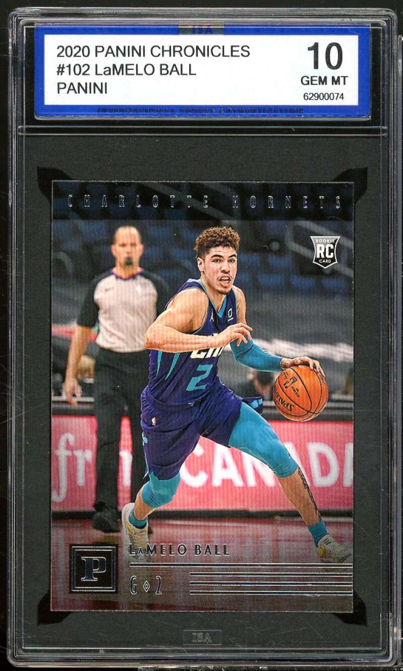 LaMelo Ball Rookie Card 2020-21 Panini Chronicles Panini #102 ISA 10 GEM MINT Image 1