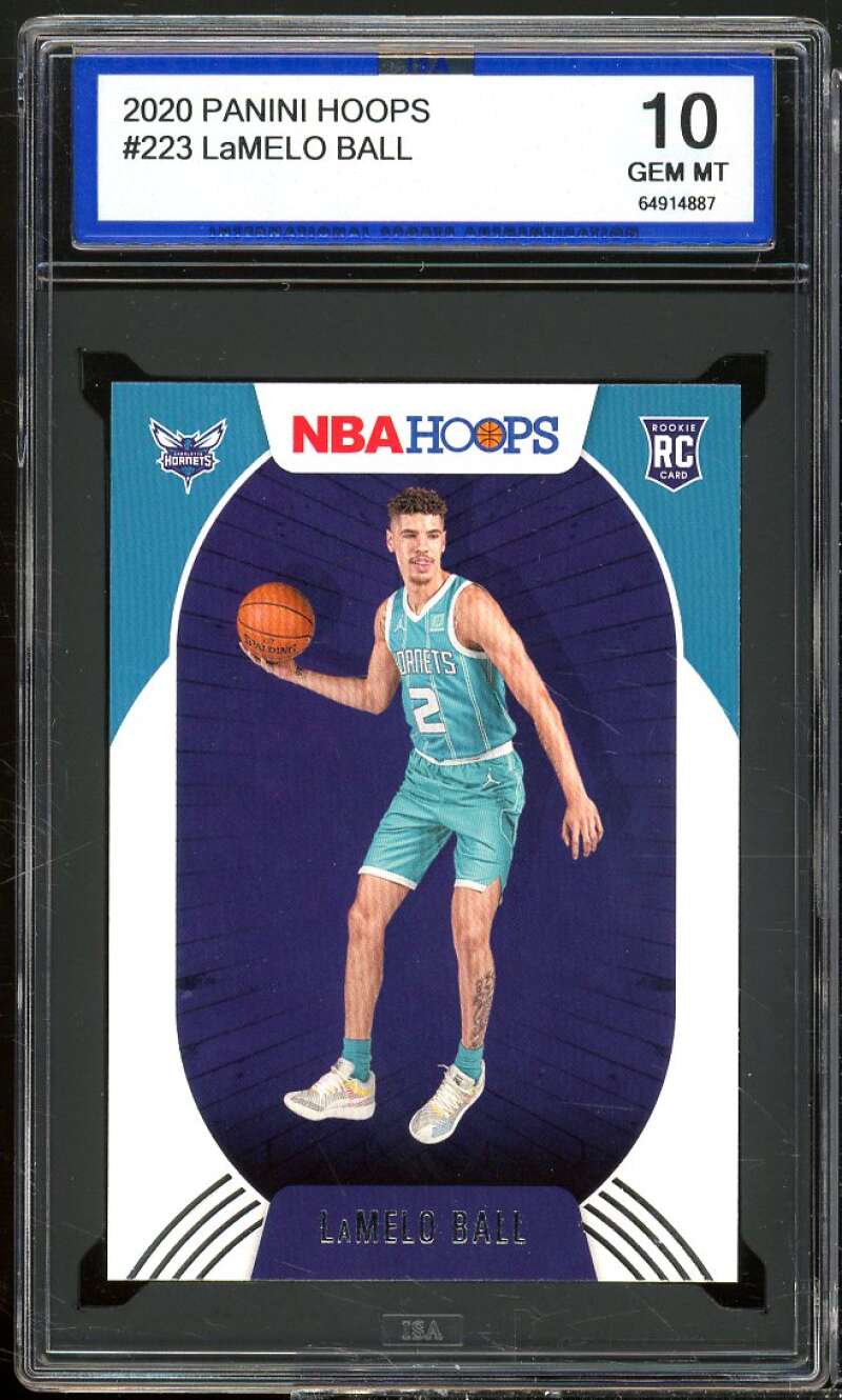 LaMelo Ball Rookie Card 2020-21 Panini Hoops #223 ISA 10 GEM MINT Image 1