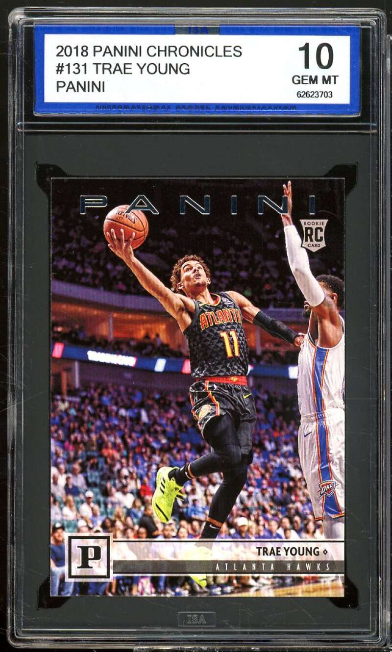 Trae Young Rookie Card 2018-19 Panini Chronicles Panini #131 ISA 10 GEM MINT Image 1