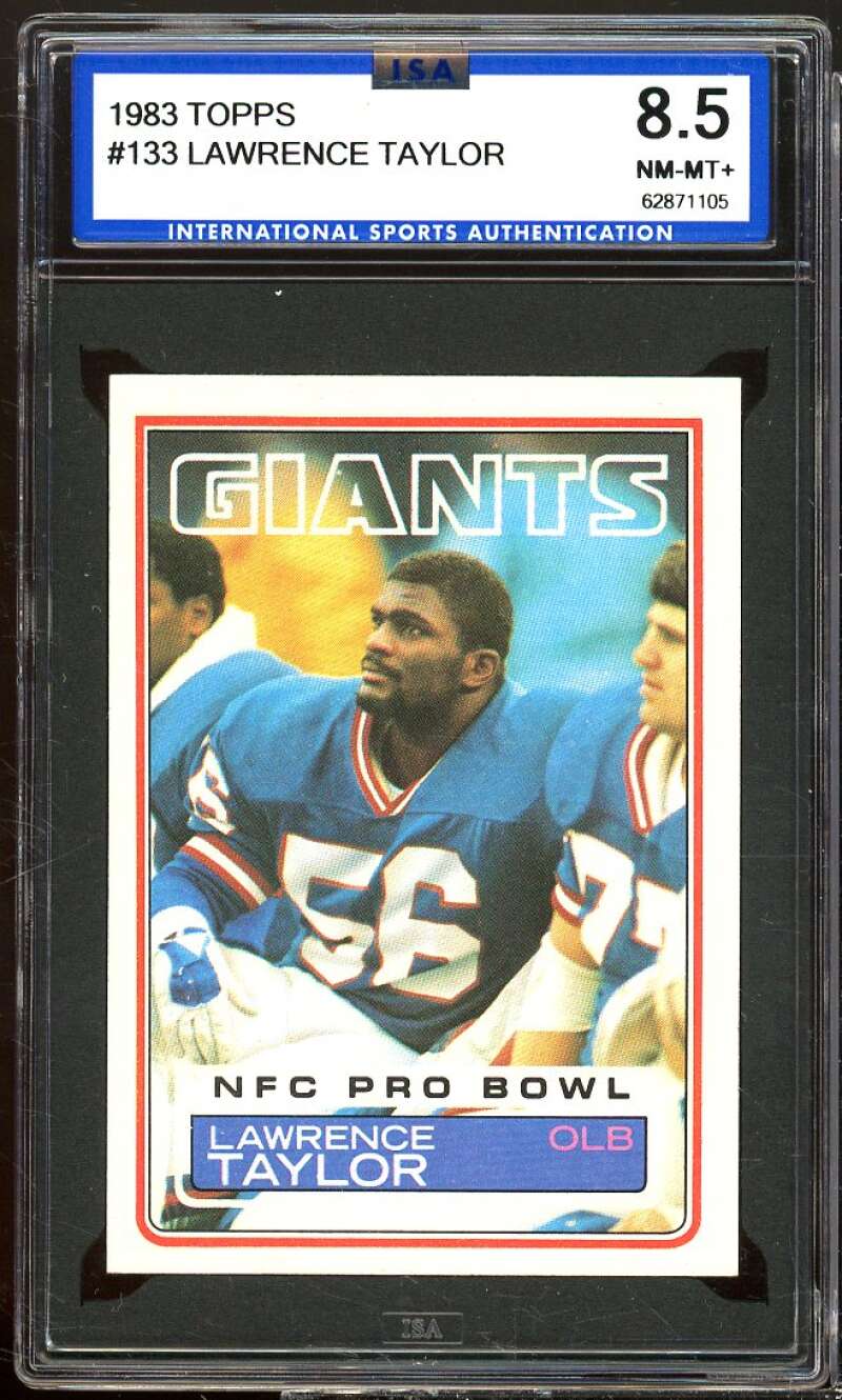 Lawrence Taylor Card 1983 Topps #133 ISA 8.5 NM-MT+ Image 1