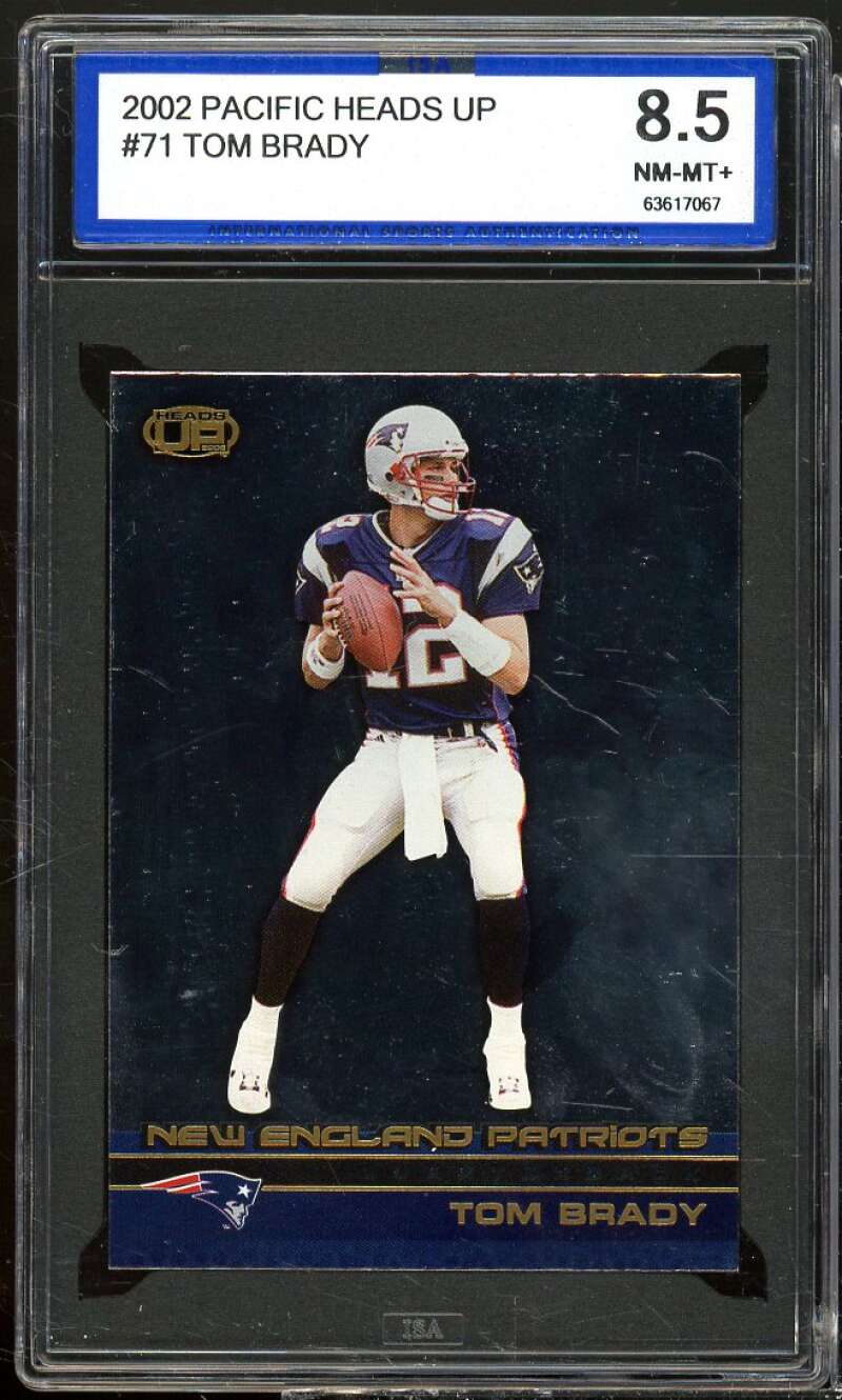 Tom Brady Card 2002 Pacific Heads Up #71 ISA 8.5 NM-MT+ Image 1