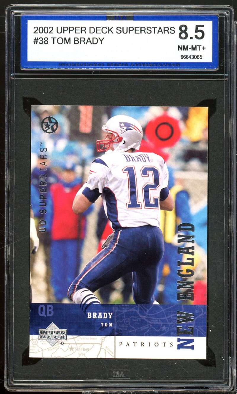 Tom Brady Card 2002 Upper Deck Superstars #38 ISA 8.5 NM-MT+ Image 1