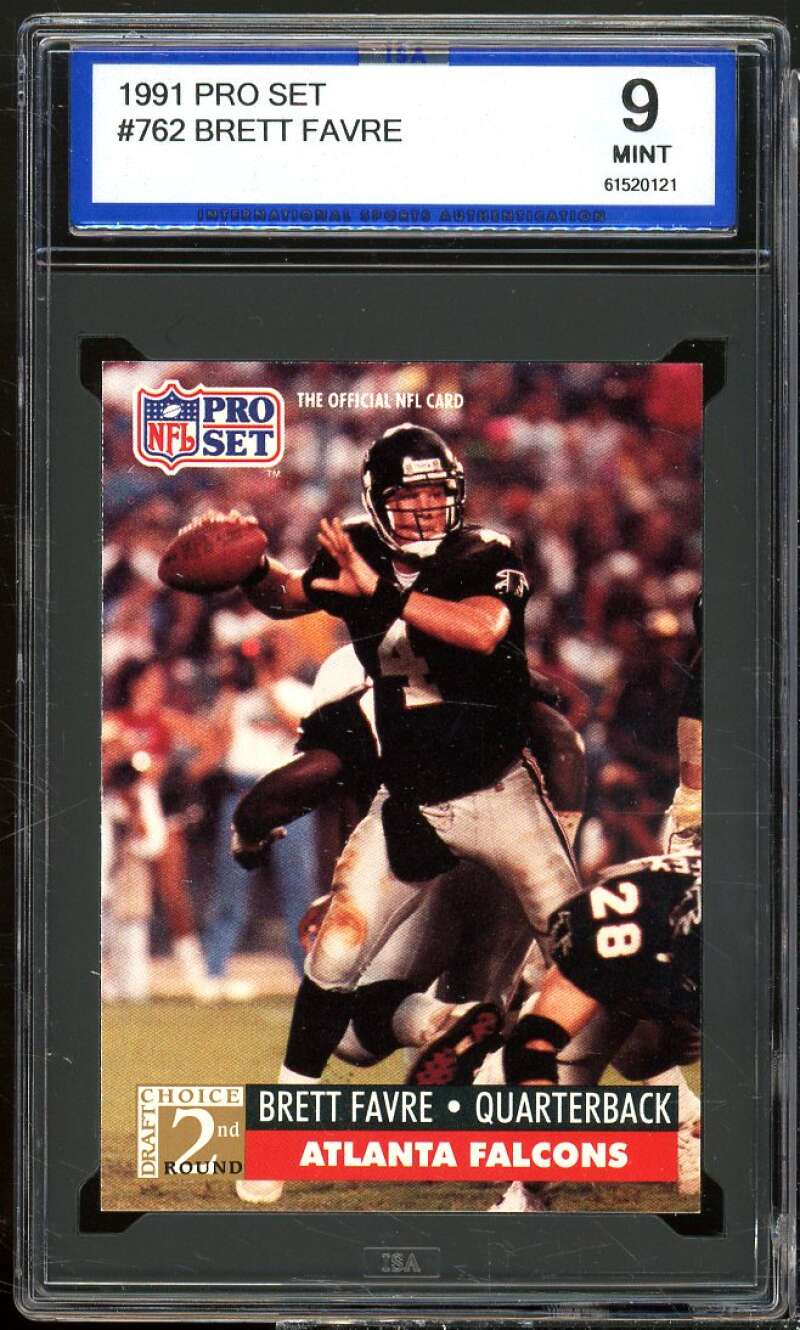 Brett Favre Rookie Card 1991 Pro Set #762 ISA 9 MINT Image 1