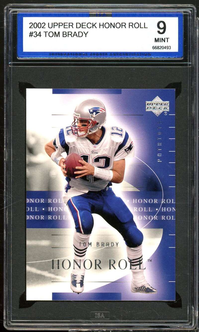 Tom Brady Card 2002 Upper Deck Honor Roll #34 ISA 9 MINT Image 1