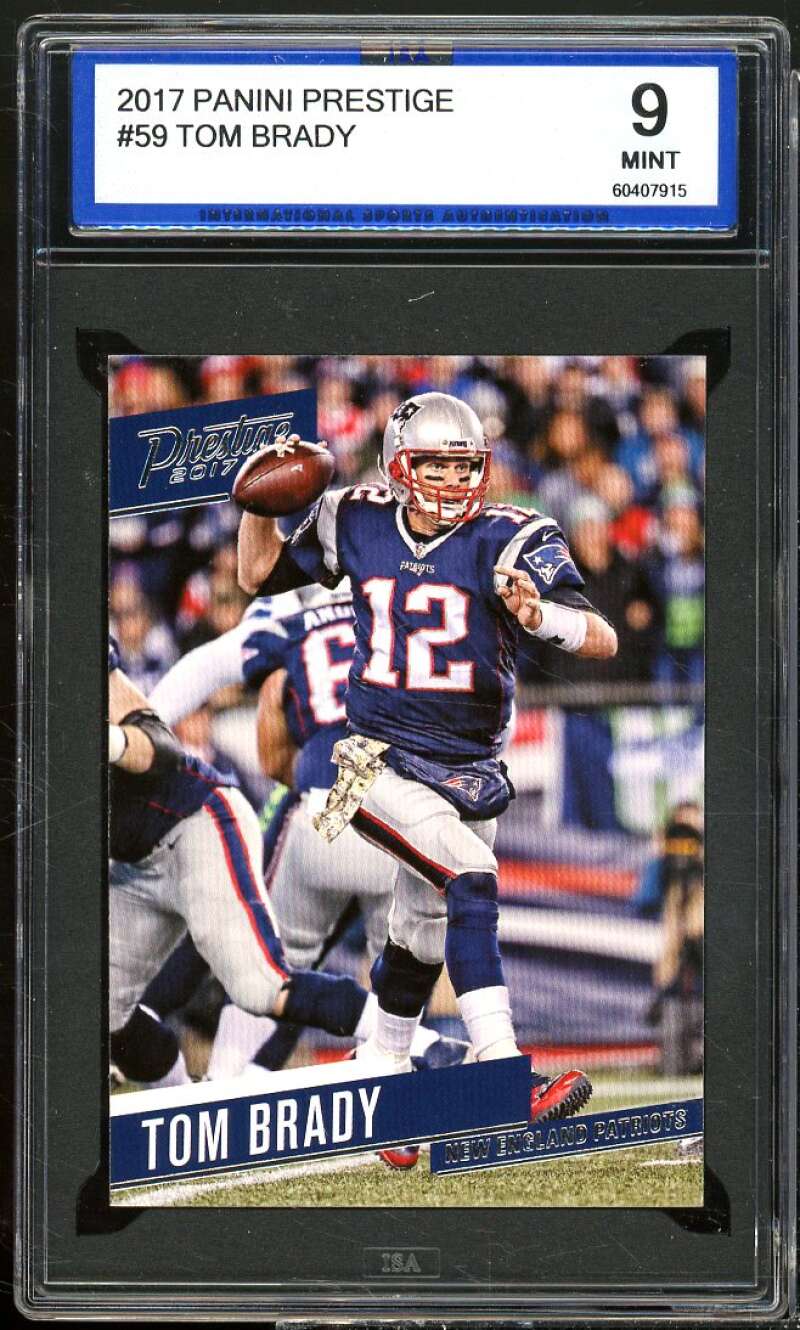 Tom Brady Card 2017 Panini Prestige #59 ISA 9 MINT Image 1