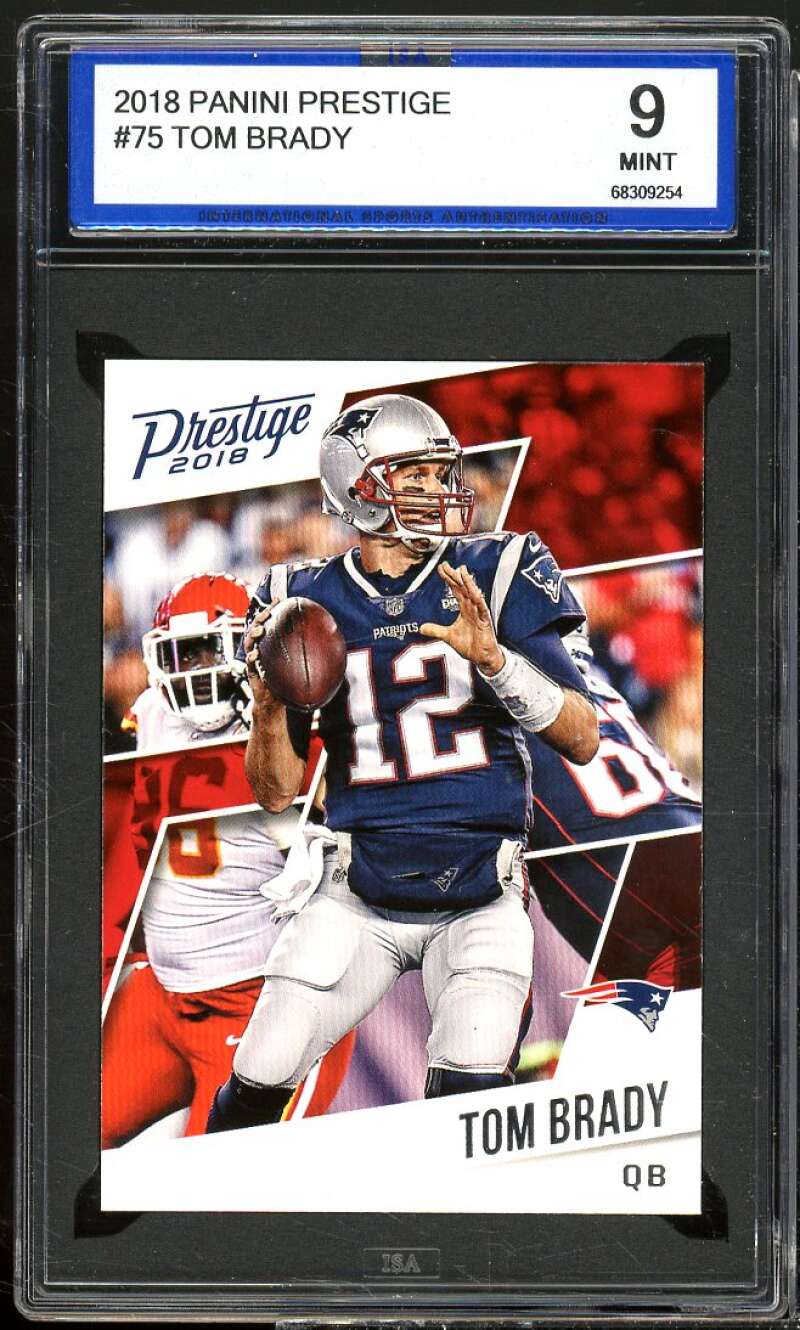 Tom Brady Card 2017 Panini Prestige #75 ISA 9 MINT Image 1