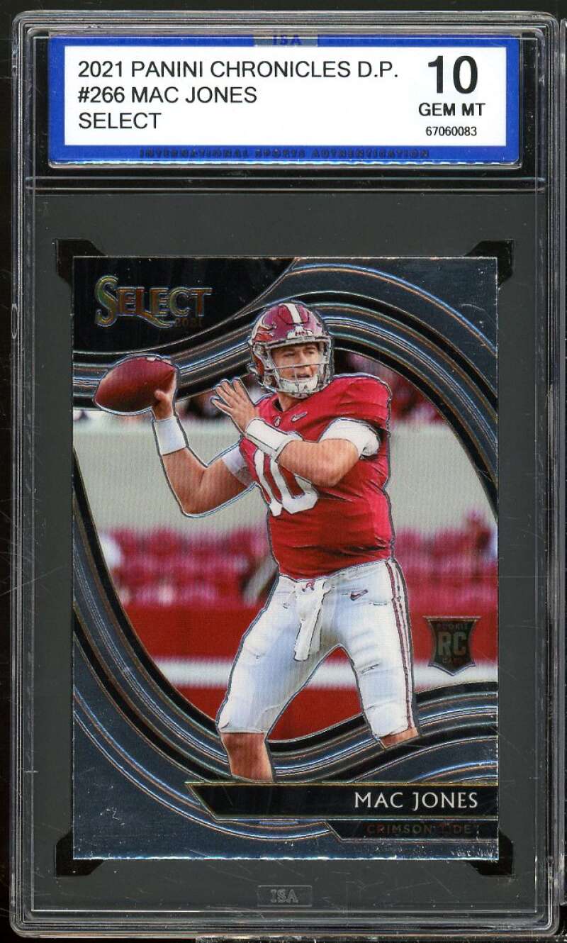 Mac Jones Rookie Card 2021 Panini Chronicles D.P. Select #266 ISA 10 GEM MINT Image 1