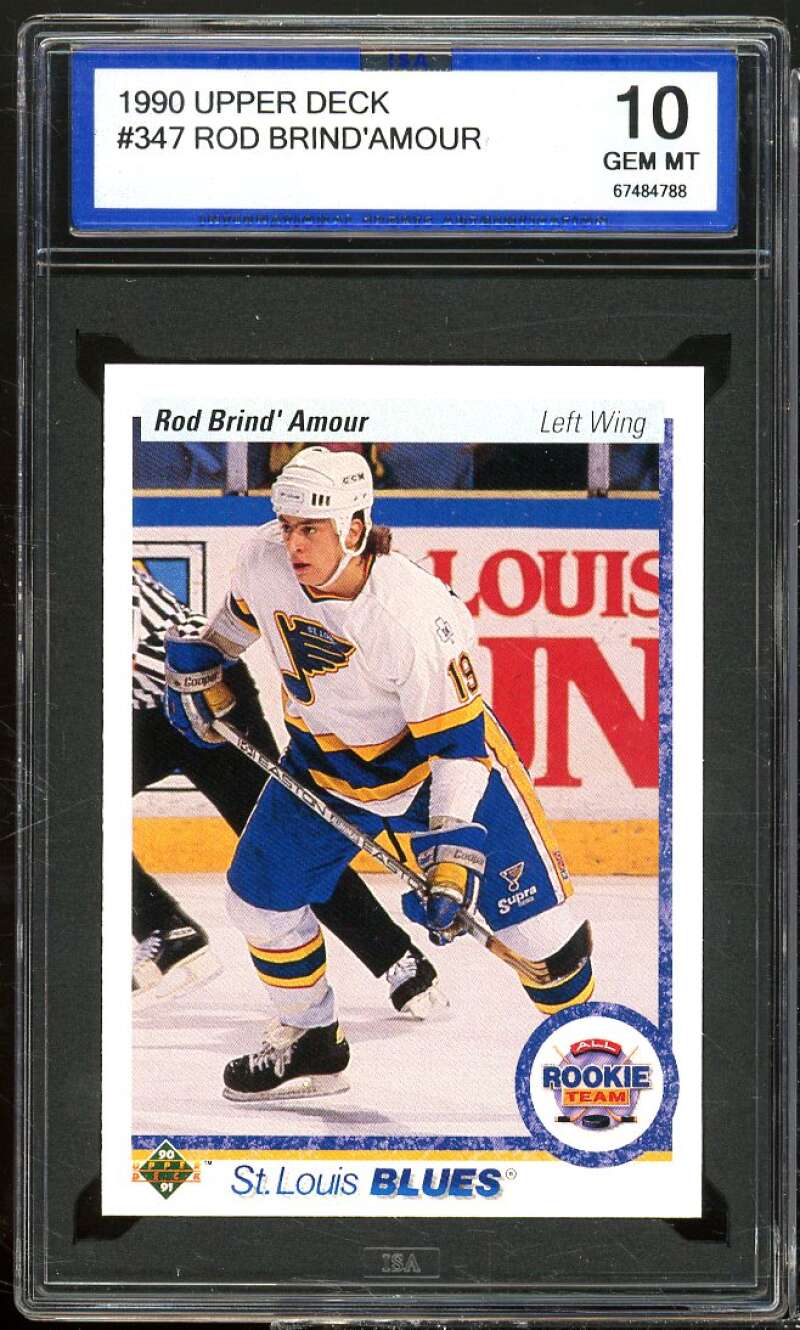 Rod Brind'Amour Rookie Card 1990-91 Upper Deck #347 ISA 10 GEM MINT Image 1