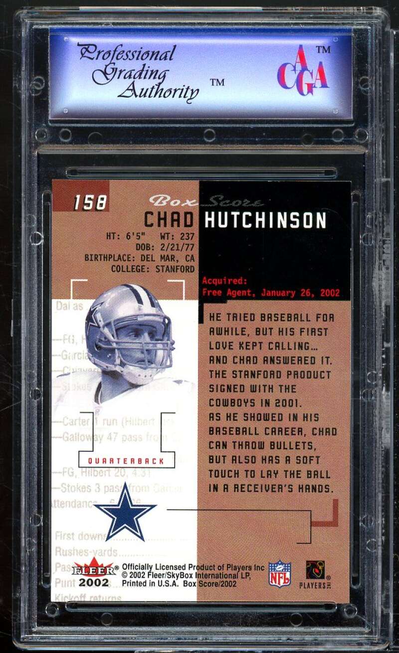 Chad Hutchinson Rookie Card 2002 Fleer Box Score #158 PGA 10 GEM MT Image 2