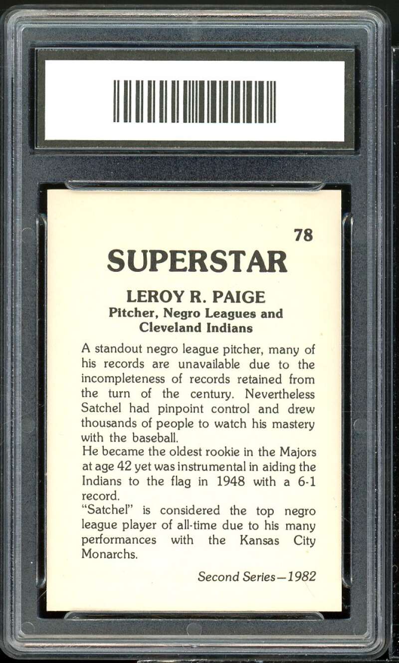 Satchel Paige Card 1982 Superstar #78 GMA 8 NM-MT Image 2