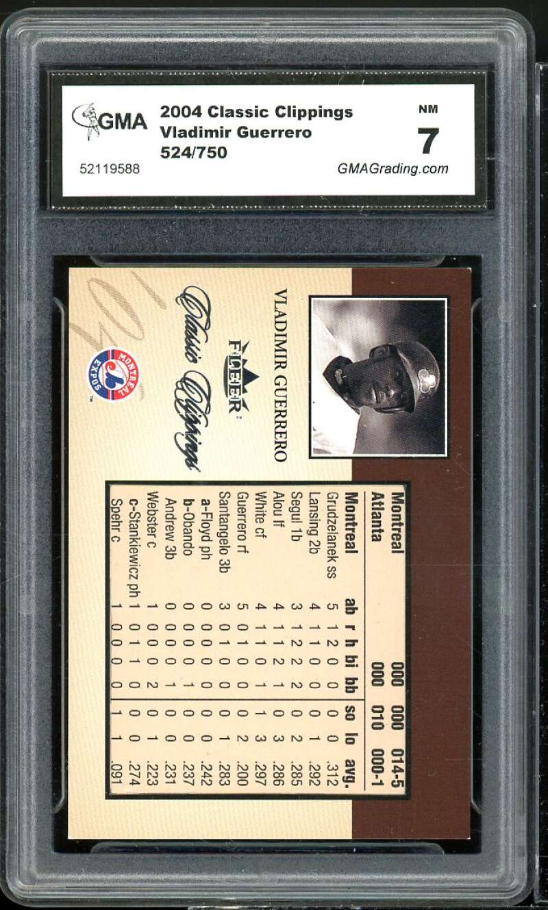 Vladimir Guerrero Card 2004 Classic Clippings #12 GMA 7 NM Image 1