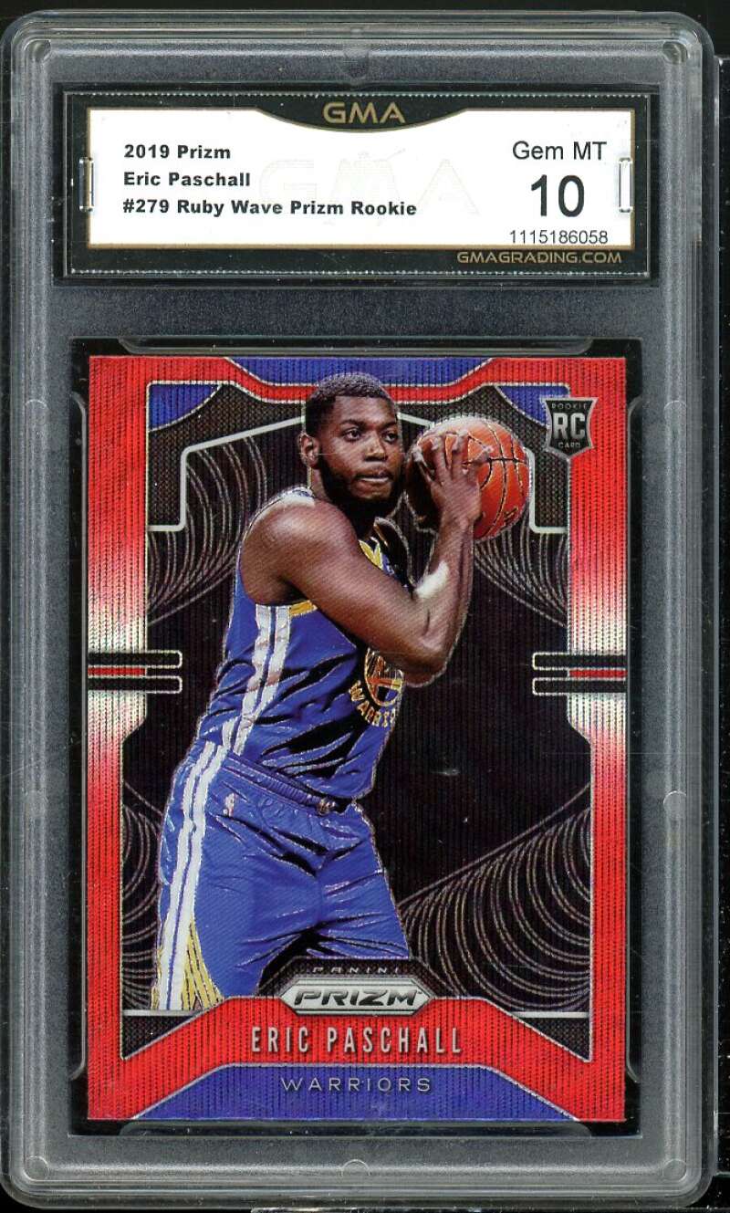 Eric Paschall Rookie 2019-20 Panini Prizm Ruby Wave Prizm #279 GMA 10 GEM MT Image 1