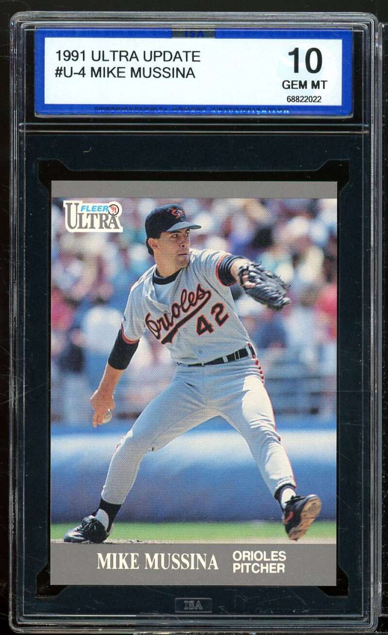 Mike Mussina Rookie Card 1991 Ultra Update #U-4 ISA 10 GEM MT Image 1