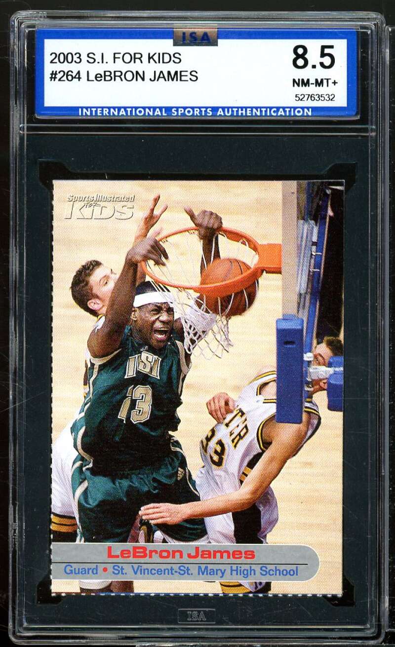 Lebron James Rookie Card 2003 S.I. For Kids #264 ISA 8.5 NM-MT+ Image 1