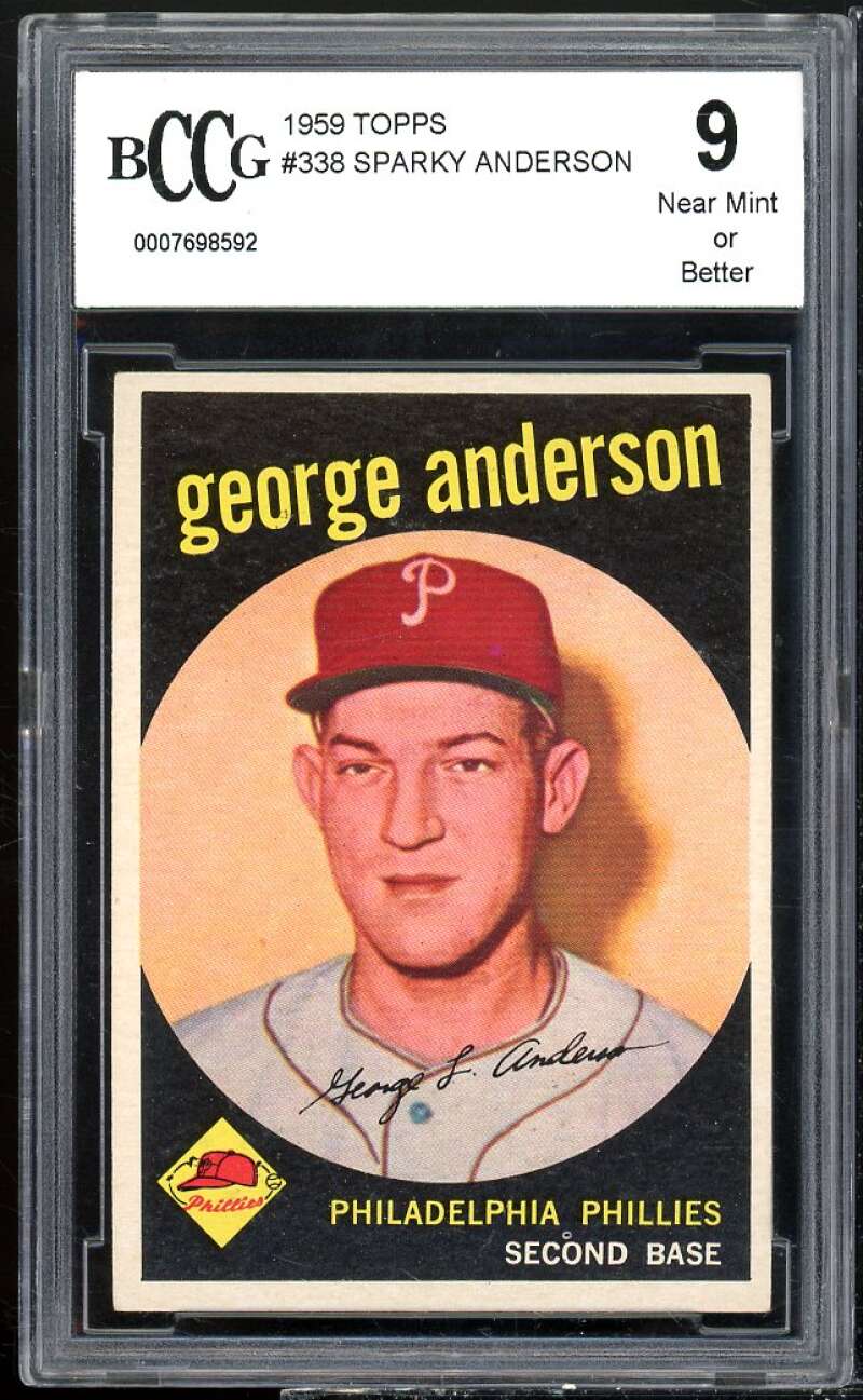 1959 Topps #338 George Anderson Rookie Card BCCG 9 Near Mint+ Image 1