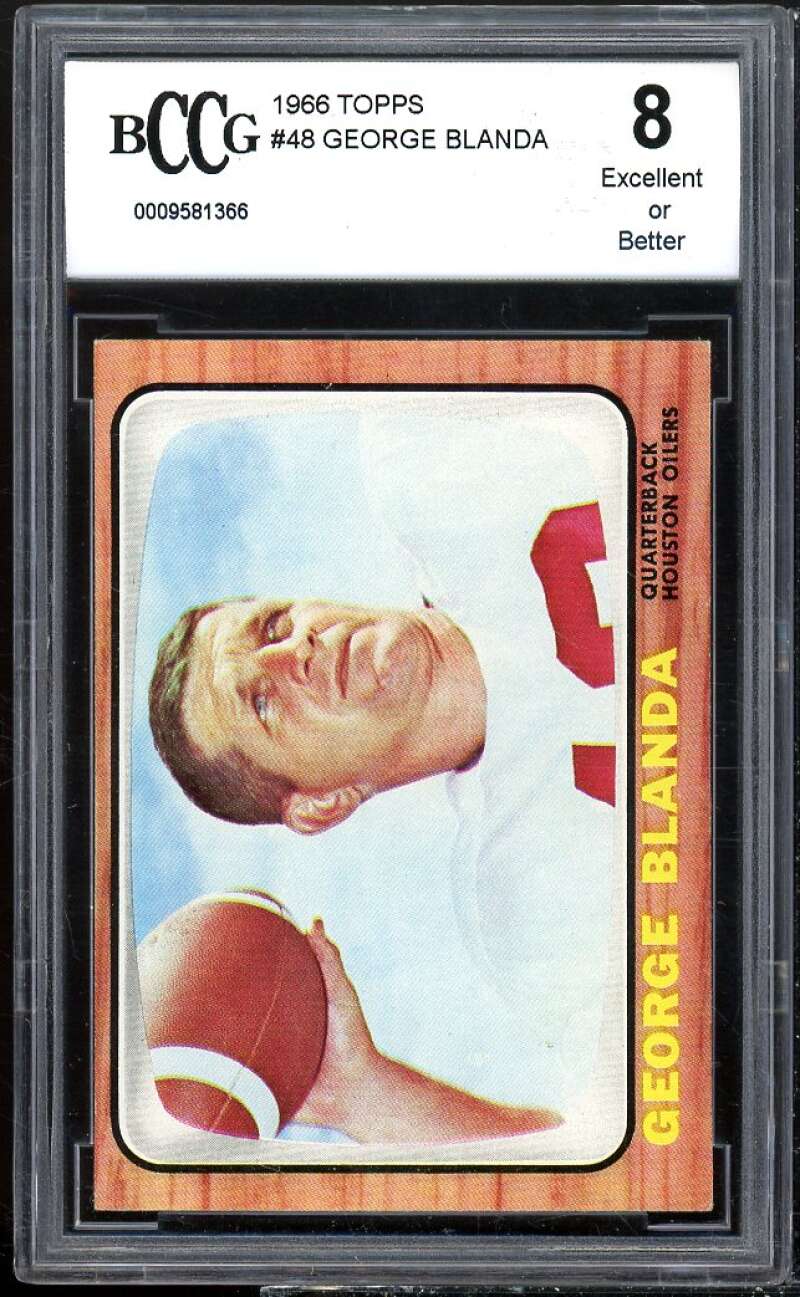 1966 Topps #48 George Blanda Card BCCG 8 Excellent+ Image 1