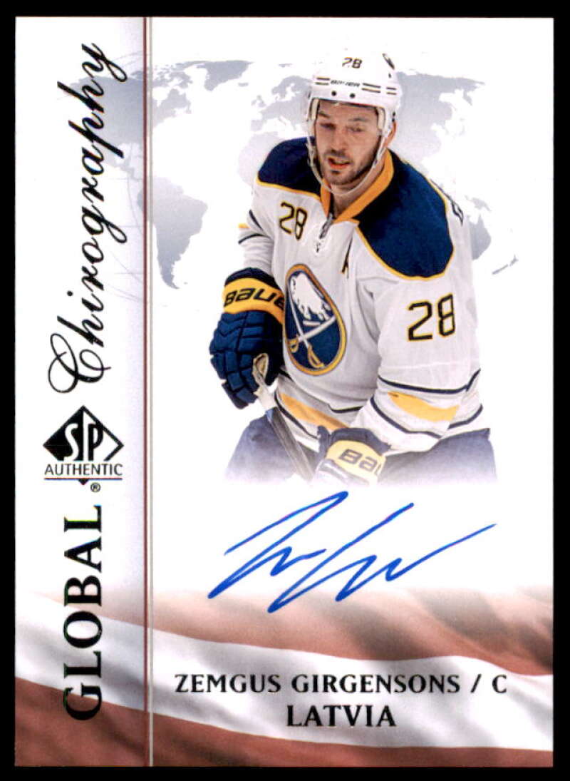 Zemgus Girgensons Card 2015-16 SP Authentic Global Chirography #LATZG  Image 1