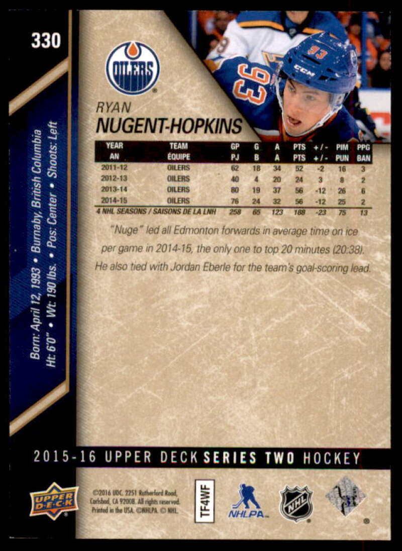 Ryan Nugent-Hopkins Rookie Card 2015-16 Upper Deck Exclusives #330  Image 2