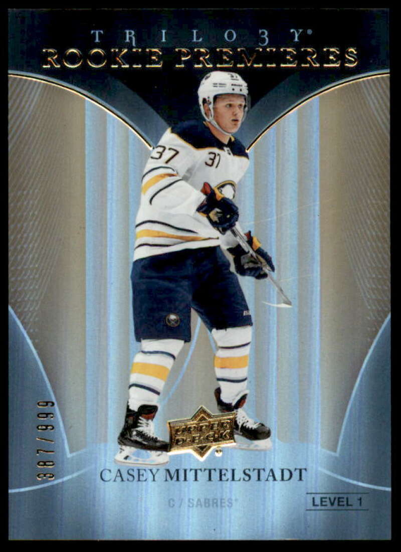 Casey Mittelstadt RC Rookie Card 2018-19 Upper Deck Trilogy #77  Image 1