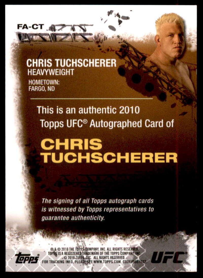 Chris Tuchscherer Card 2010 Topps UFC Autographs #FACT  Image 2