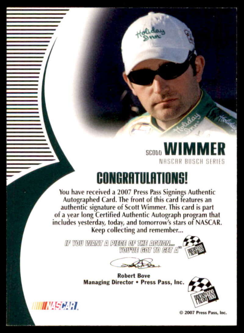 Scott Wimmer NBS S/T Card 2007 Press Pass Signings #77  Image 2