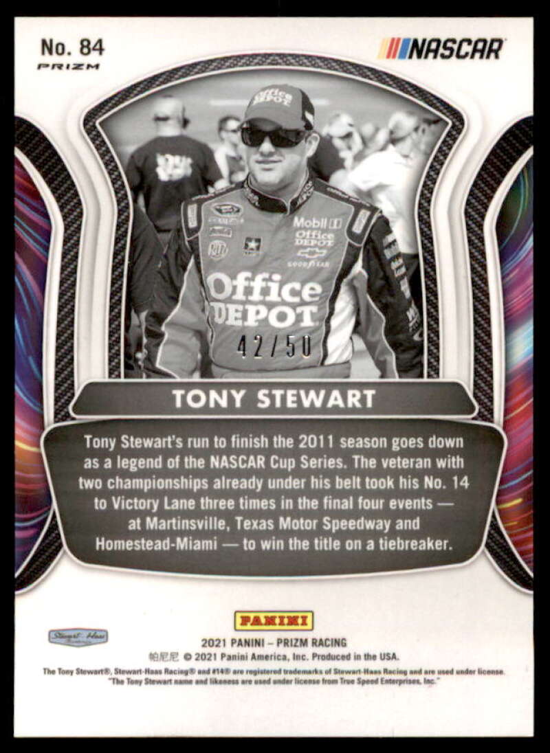 Tony Stewart LEG Card 2021 Panini Prizm Prizms Pink #84  Image 2