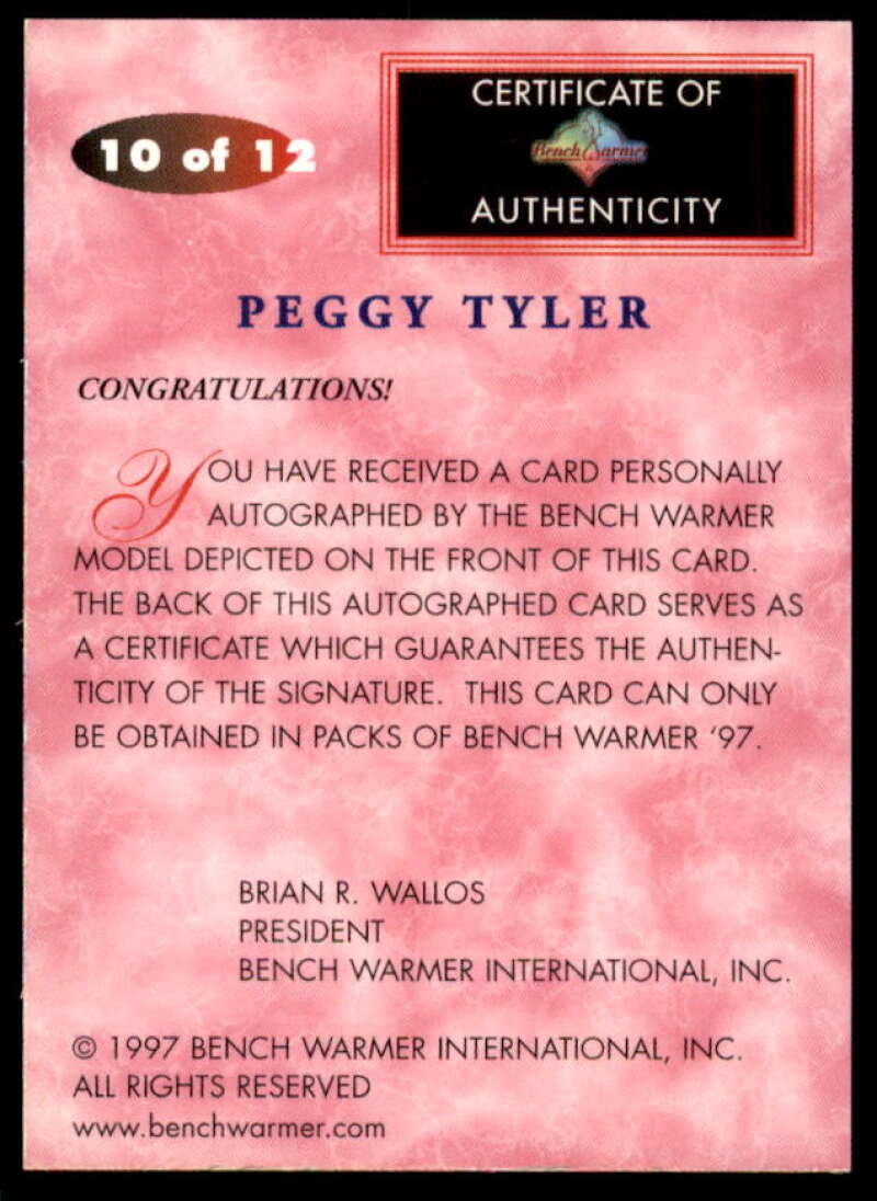 Peggy Tyler Card 1997 Bench Warmer Autographs #10  Image 2