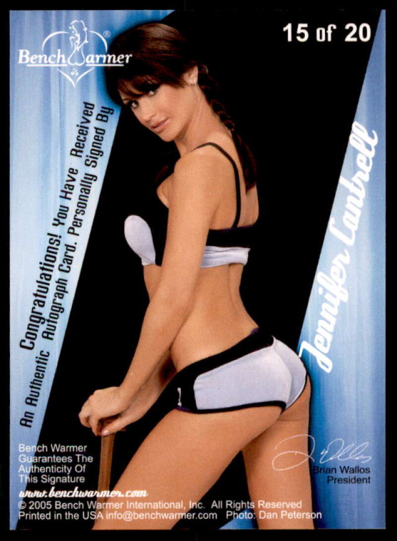 Jennifer Cantrell Card 2005 Bench Warmer Autographs #15  Image 2