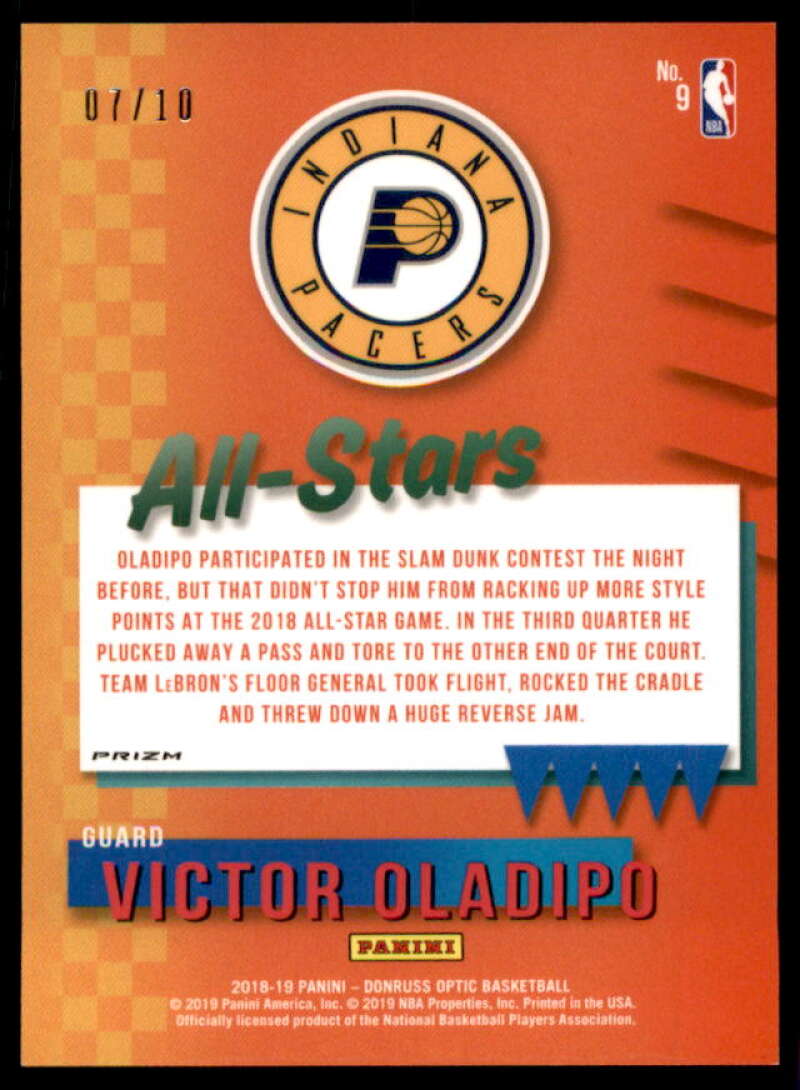 Victor Oladipo Card 2018-19 Donruss Optic All Stars Gold #9  Image 2