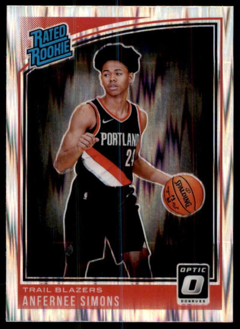 Anfernee Simons RR Rookie Card 2018-19 Donruss Optic Shock #186  Image 1