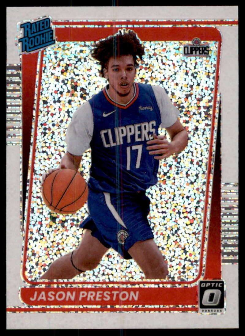 Jason Preston Rookie Card 2021-22 Donruss Optic White Sparkle Prizm #160  Image 1