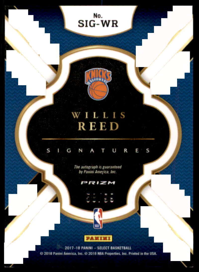 Willis Reed Card 2017-18 Select Signatures #30  Image 2