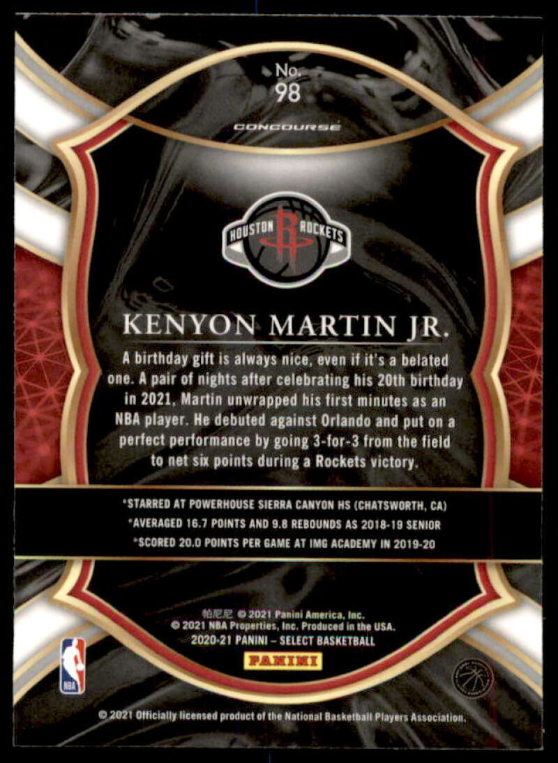 Kenyon Martin Jr. Rookie Card 2020-21 Select Blue Retail #98  Image 2