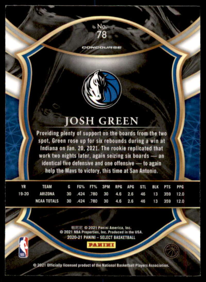 Josh Green Rookie Card 2020-21 Select Blue Retail #78  Image 2