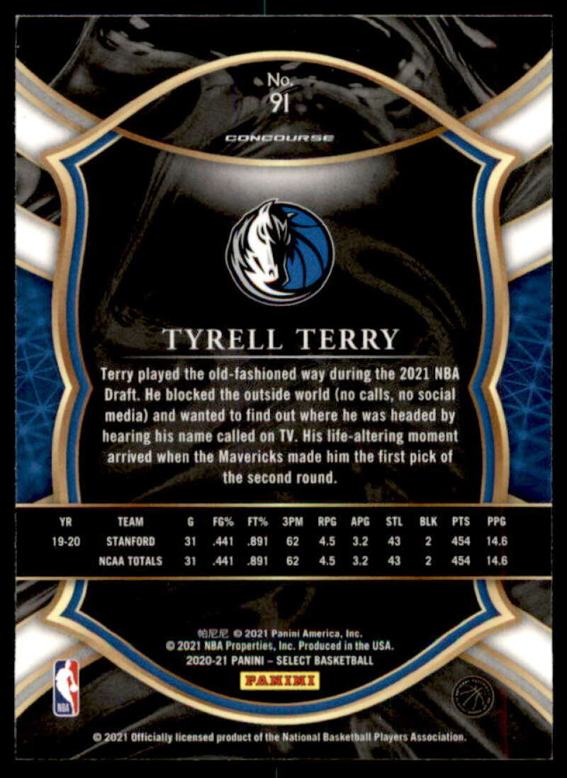 Tyrell Terry Rookie Card 2020-21 Select Blue Retail #91  Image 2