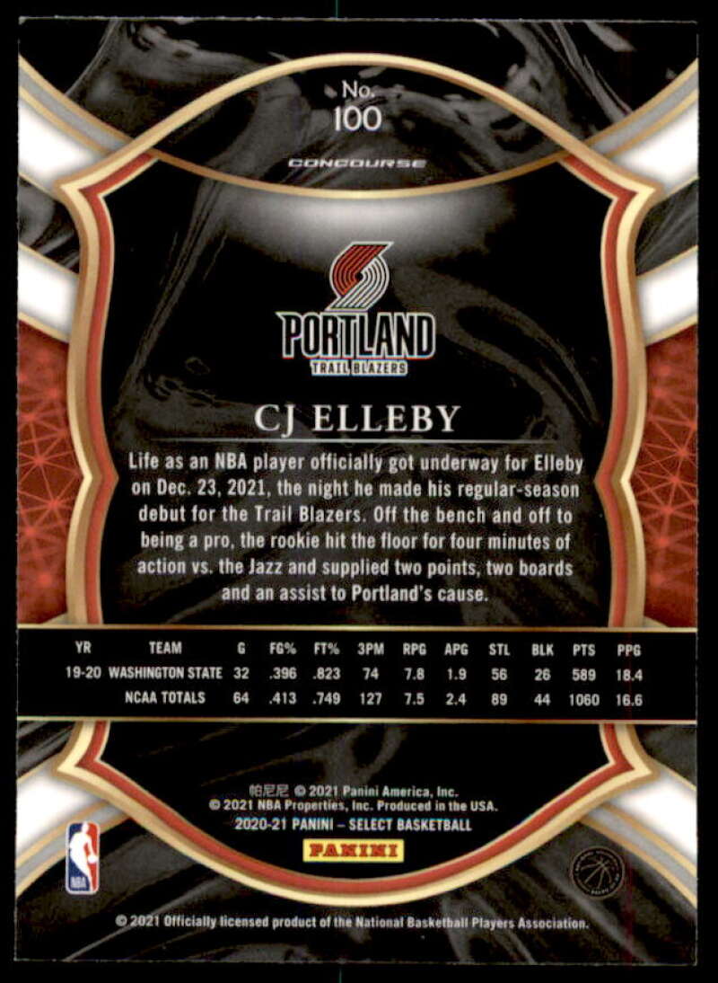 CJ Elleby Rookie Card 2020-21 Select Blue Retail #100  Image 2