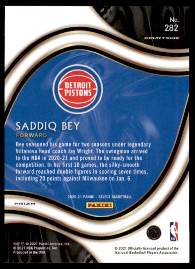 Saddiq Bey Rookie Card 2020-21 Select Prizms Disco #282  Image 2