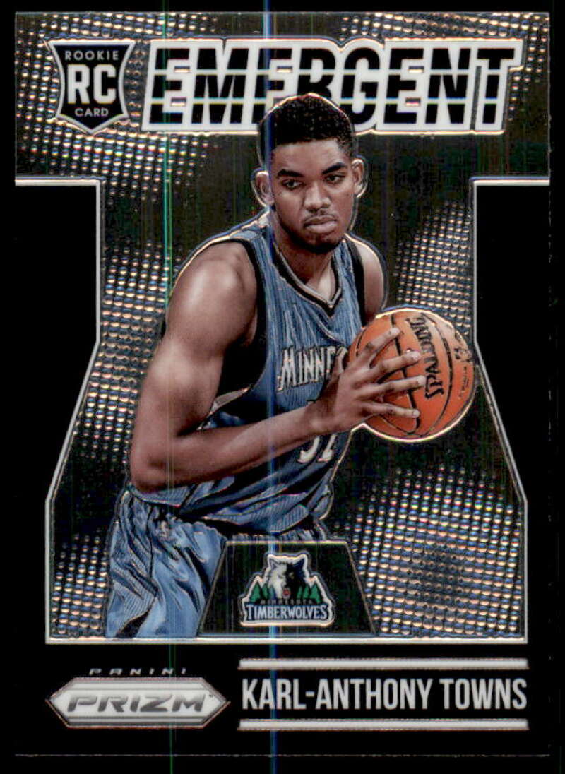 Karl-Anthony Towns Rookie Card 2015-16 Panini Prizm Emergent #8  Image 1