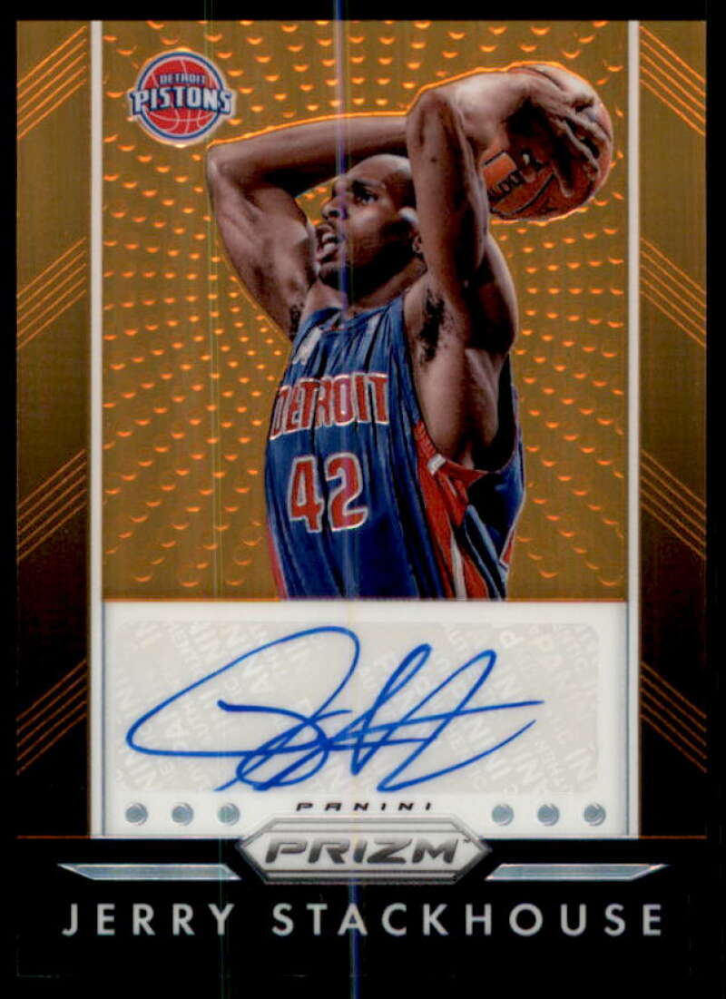 Jerry Stackhouse Card 2015-16 Panini Prizm Autographs Prizms Orange #45  Image 1