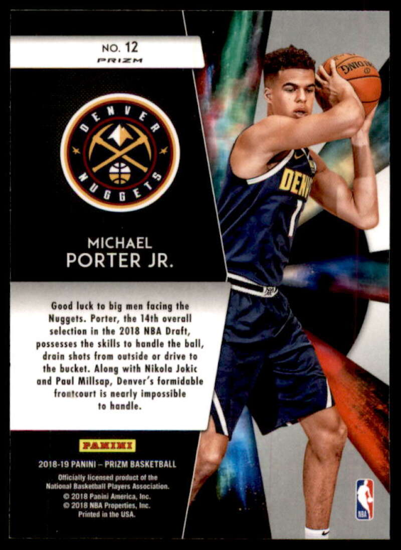 Michael Porter Jr. Rookie 2018-19 Panini Prizm Freshman Phenoms Prizms Silver #12  Image 2