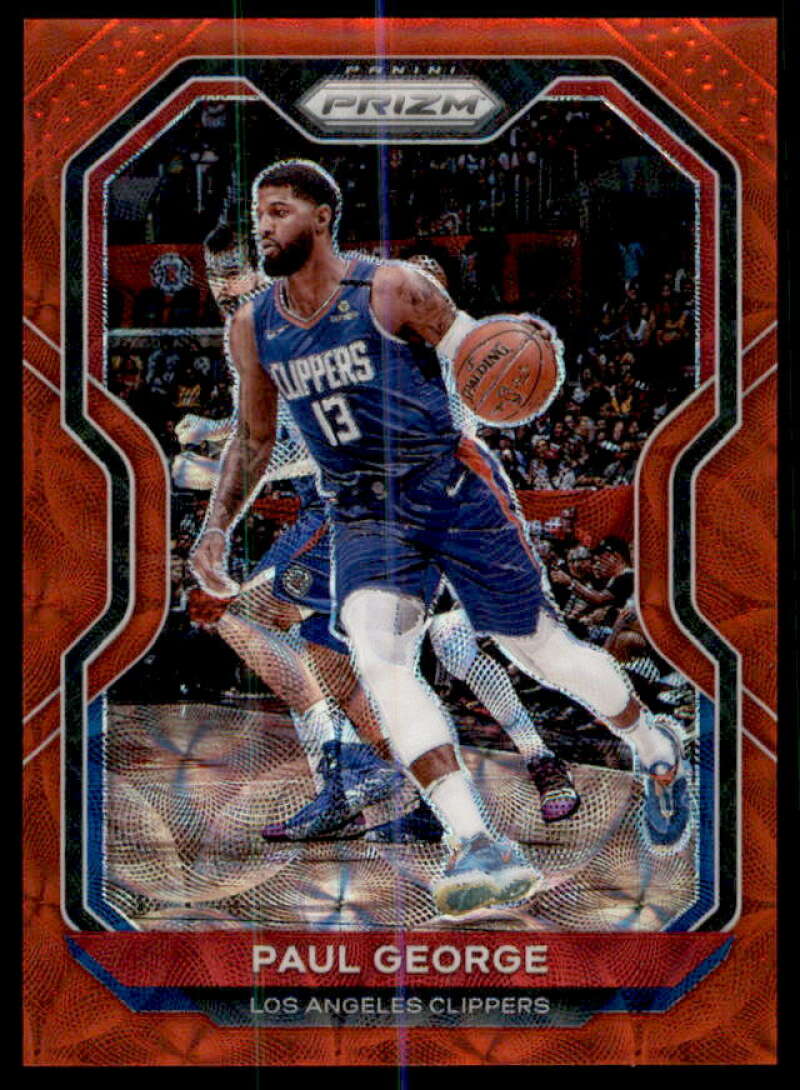 Paul George Card 2020-21 Panini Prizm Prizms Choice Red #14  Image 1