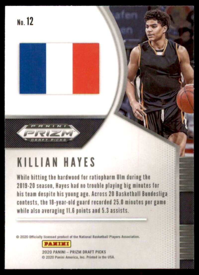 Killian Hayes Rookie Card 2020-21 Panini Prizm Draft Picks #12  Image 2