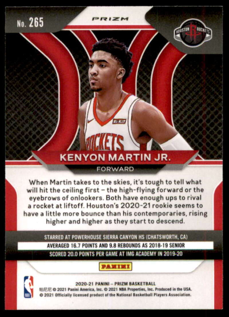 Kenyon Martin Jr. Rookie Card 2020-21 Panini Prizm Prizms Pink Ice #265  Image 2