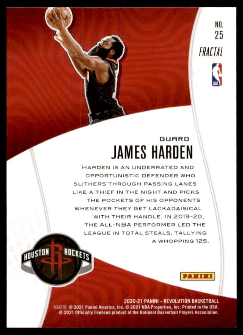 James Harden Card 2020-21 Panini Revolution Shock Wave Fractal #25  Image 2