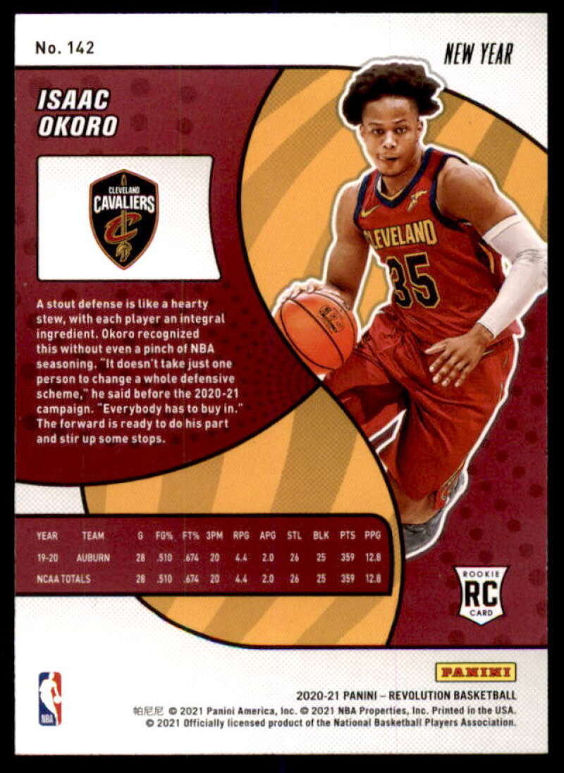 Isaac Okoro Rookie Card 2020-21 Panini Revolution Chinese New Year #142  Image 2