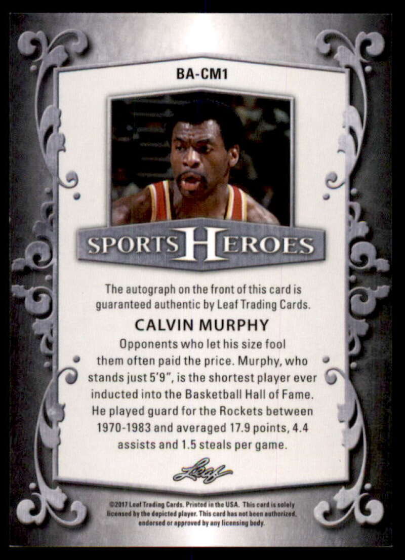 Calvin Murphy Card 2017 Leaf Metal Sports Heroes Autographs #BACM1  Image 2