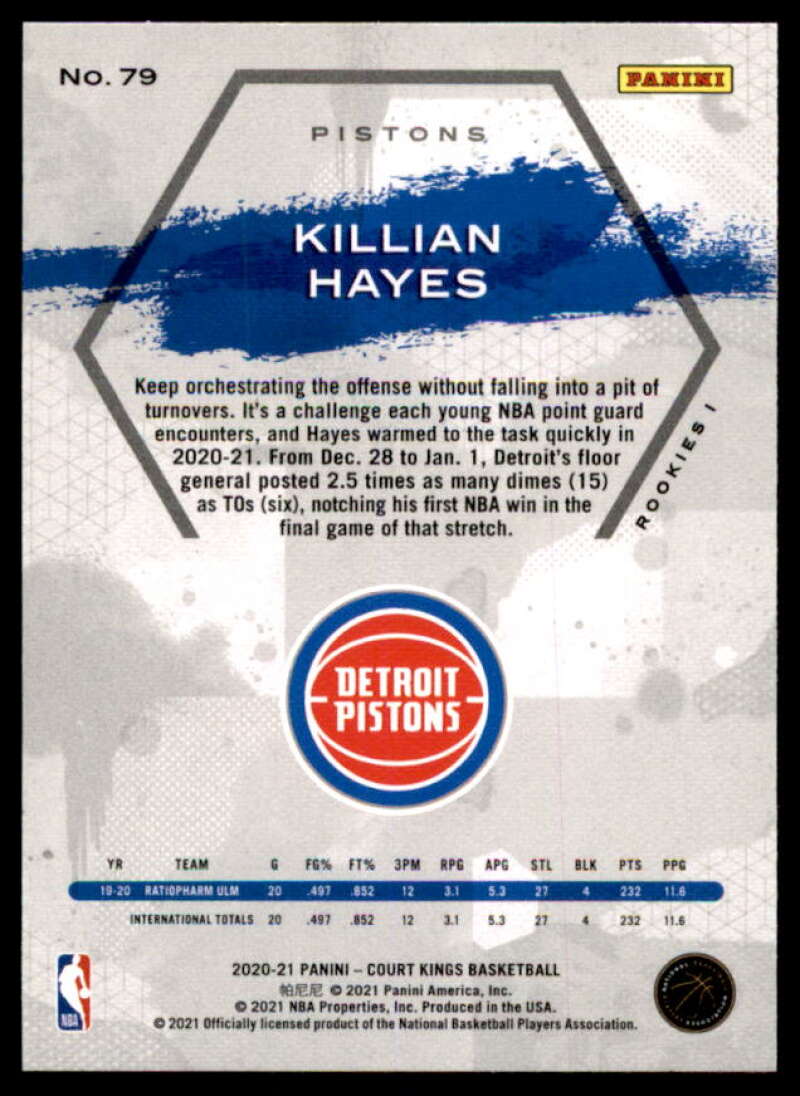 Killian Hayes RC Rookie Card 2020-21 Court Kings #79  Image 2